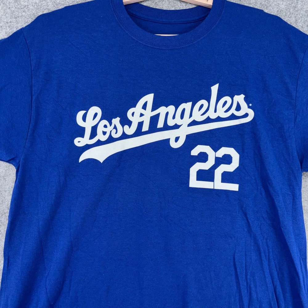 Majestic Los Angeles Dodgers Clayton Kershaw 22 Blue T-Shirt Mens Large NWT